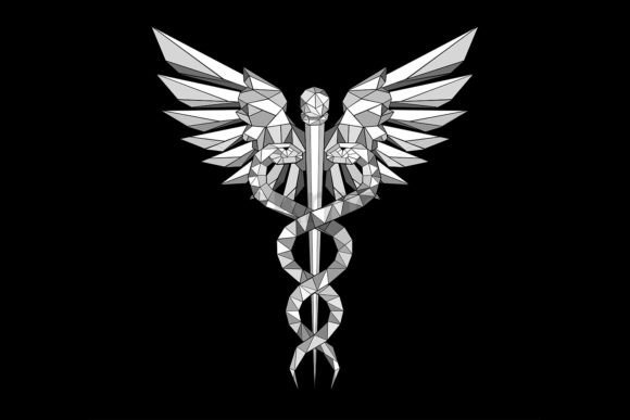 Download Gray Polygonal Caduceus Symbol - Premium Resources