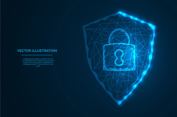 Download Lock with Shield Polygonal Illustration - Premium Bundle