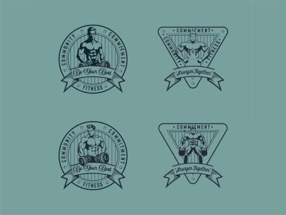 Download Vintage Fitness Logotype Stamp Badge - Badge Collection